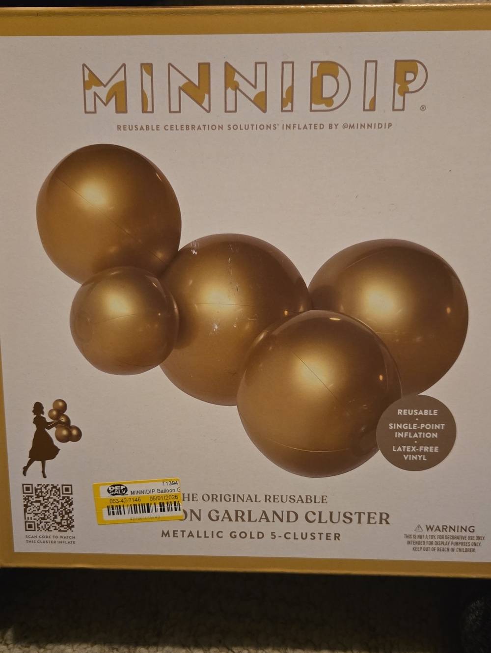Metallic Gold Balloon Garland Cluster - Gold